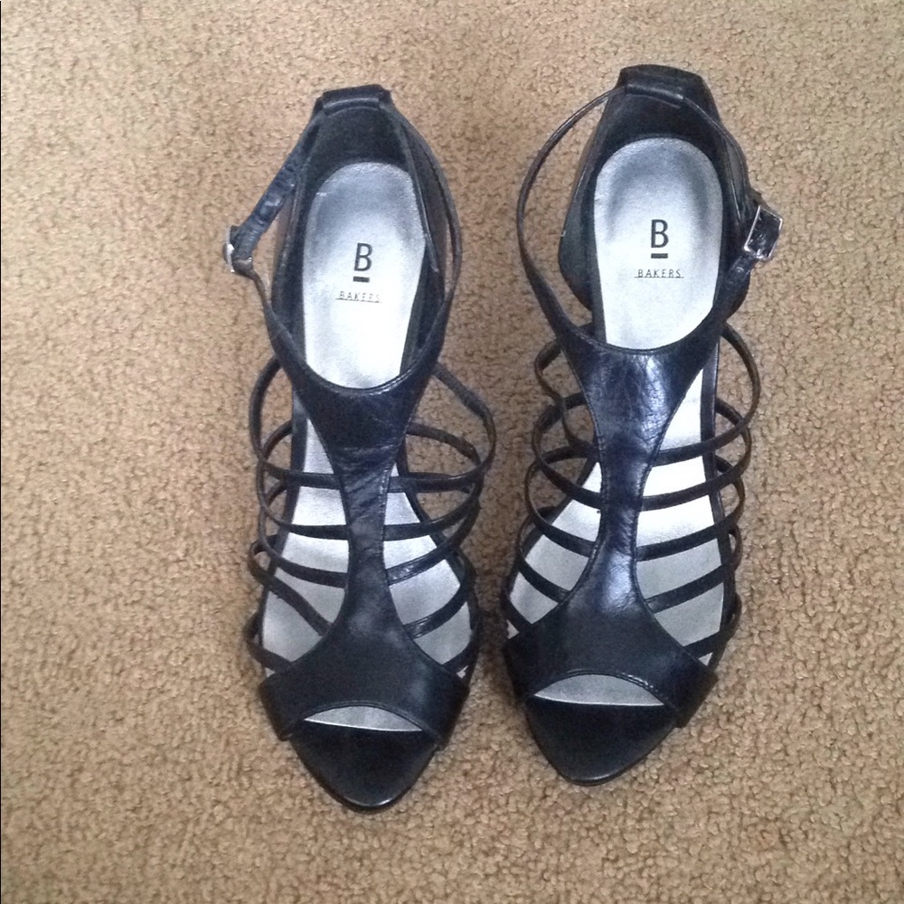Black peep toe heels